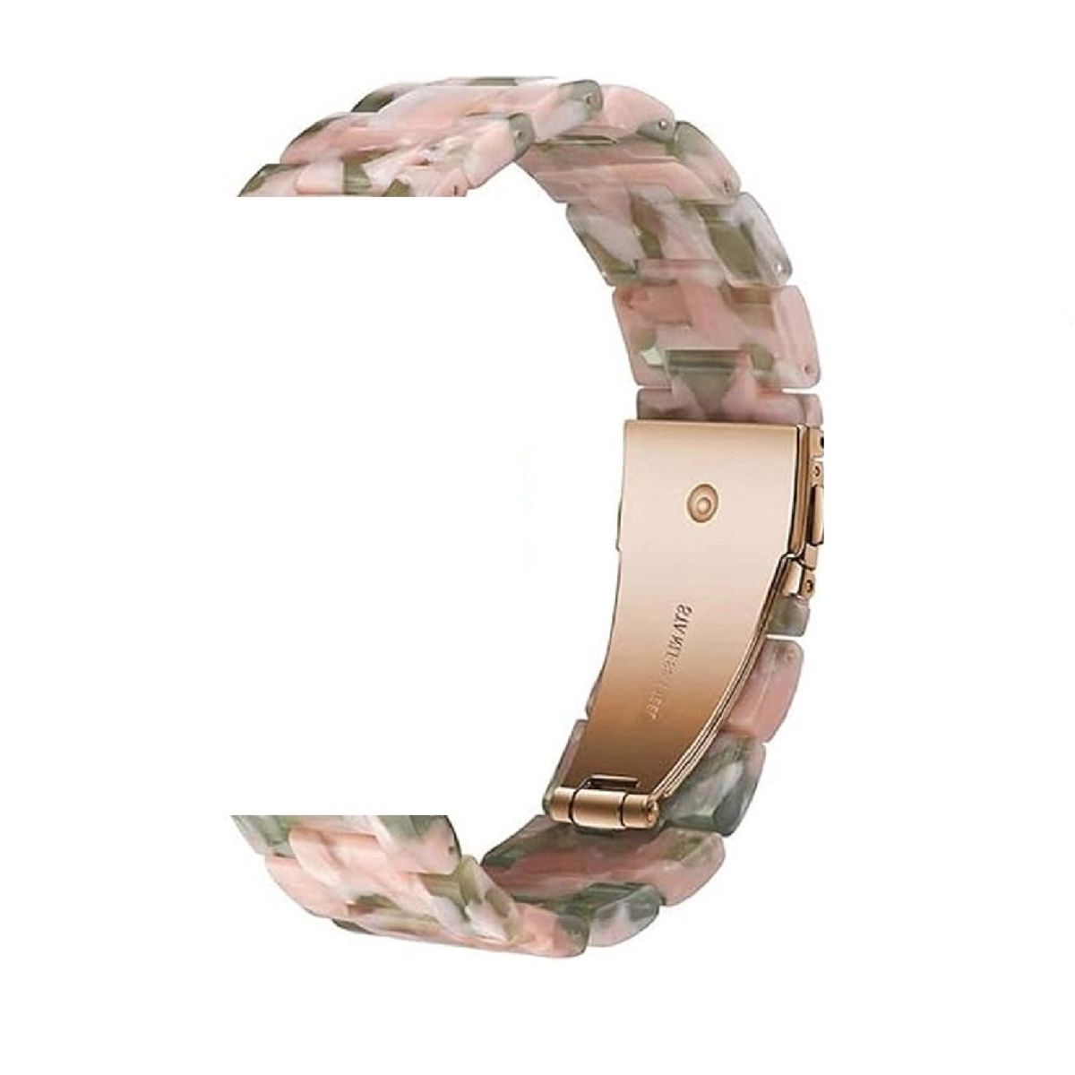 GENERICO - CORREA ESLABONES DISEÑO FLORES PARA SMARTWATCH DE 38-40-41MM ROSA