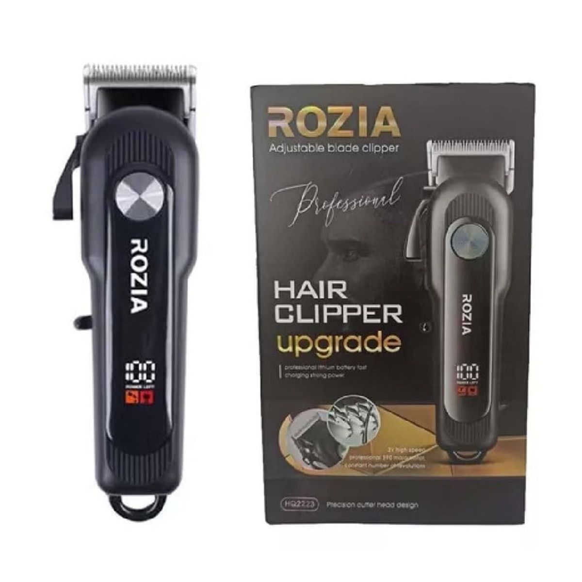 KEMEI - Máquina De Afeitar Para Barbero Rozia Modelo HQ-2223 Negro