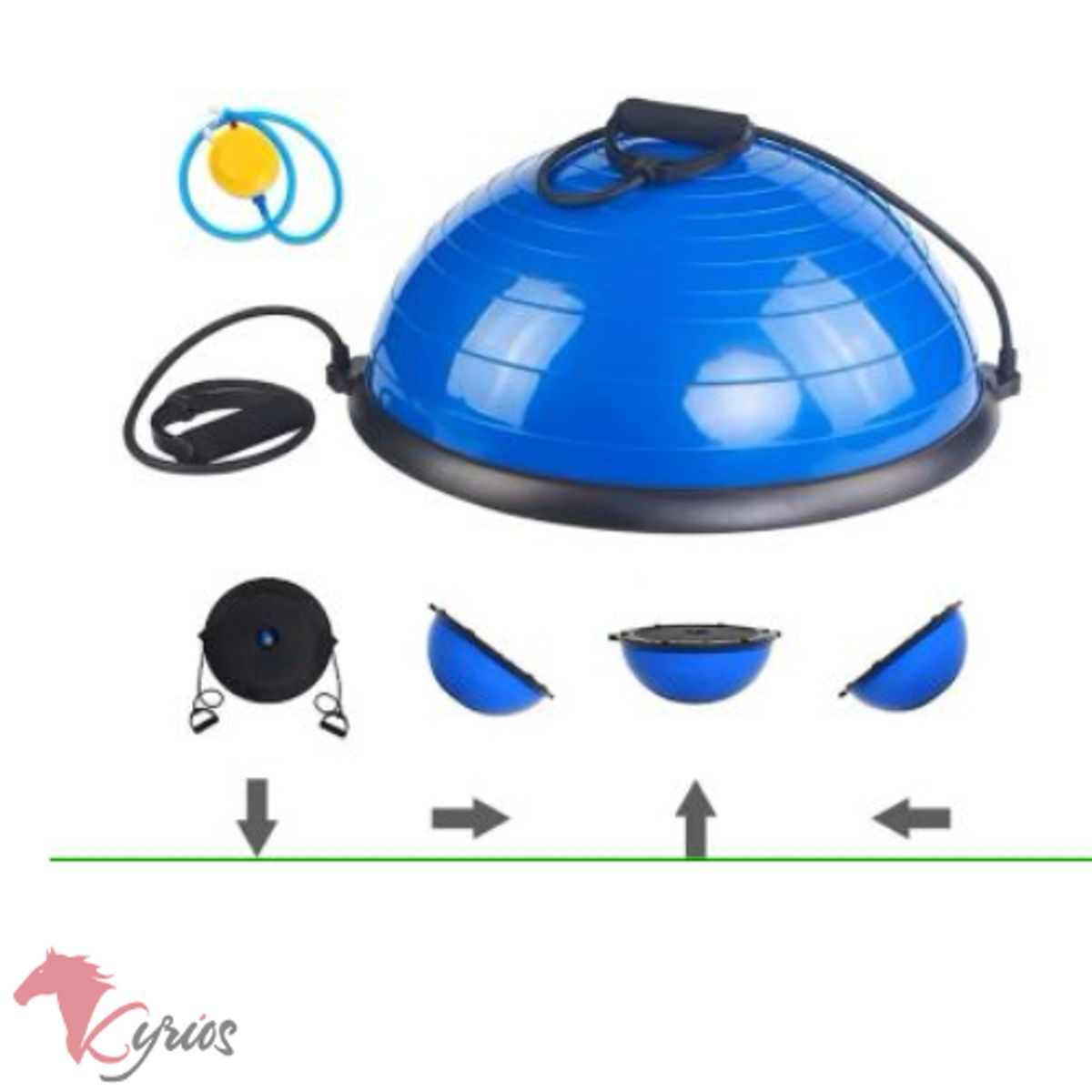 GENERICO - Bosu Balance 58CM Step Fitness Con Inflador