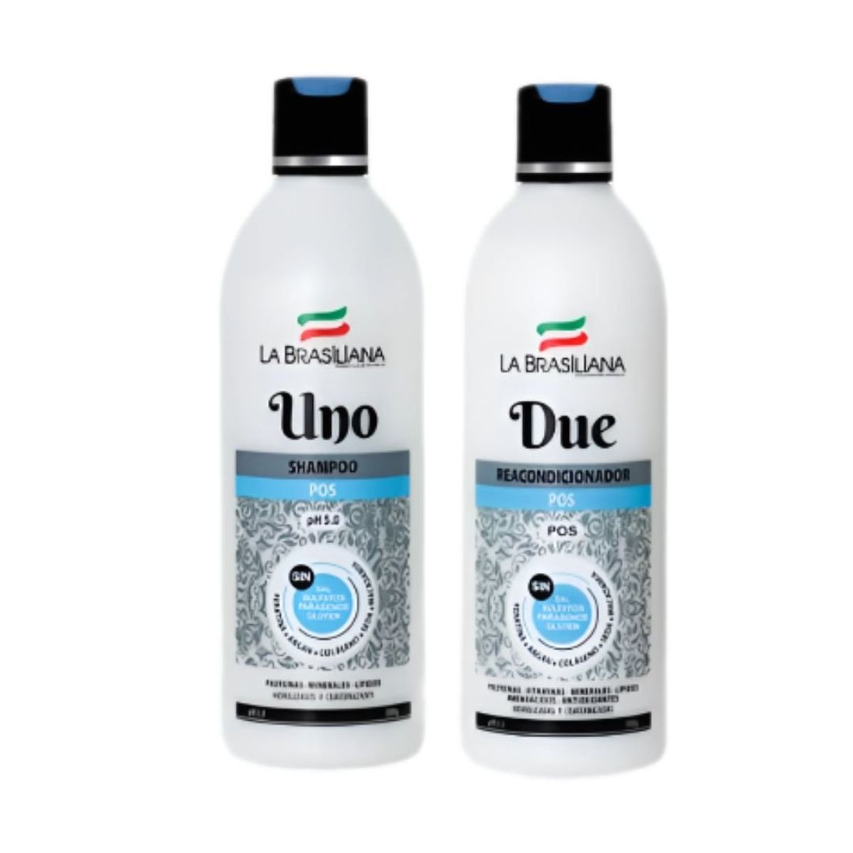 LA BRASILIANA - Shampoo UNO Sin Sal + Acondicionador Due Fortalec La Brasiliana 500Ml