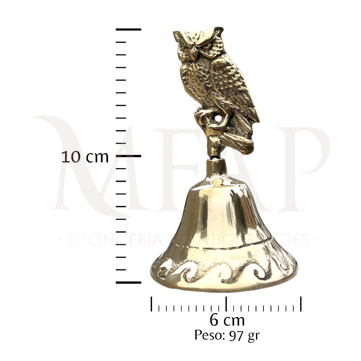 MFAP BRONCERIA Y ANTIGUEDADES - Campana búho en bronce