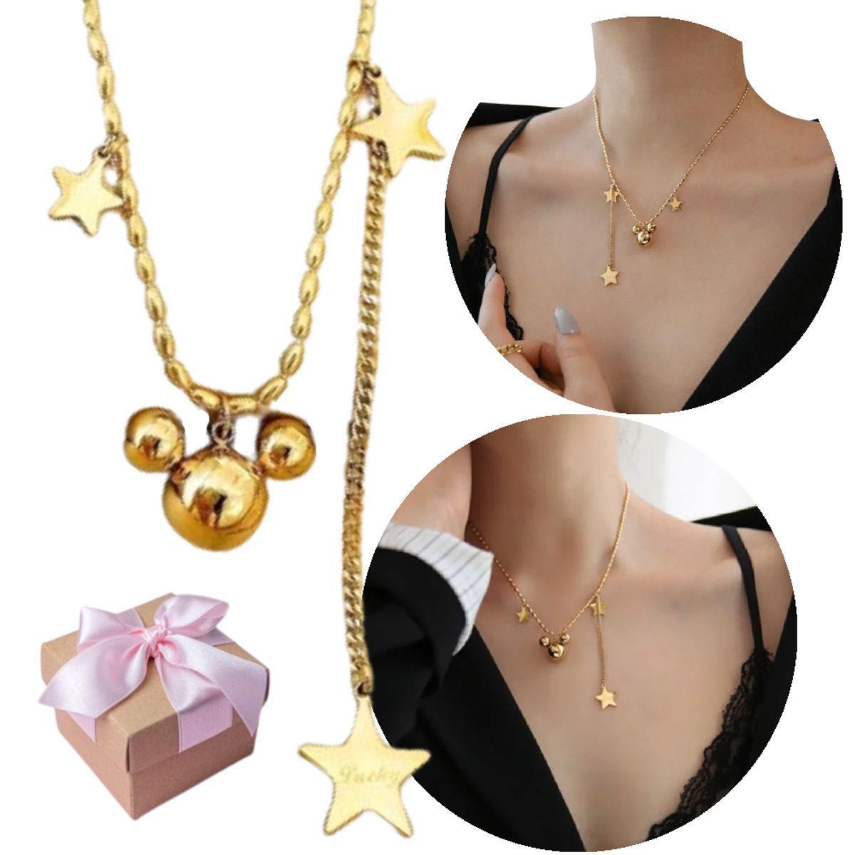 NO LOGO - Collar De Dama Ratoncita Con Estrella Regalo Especia