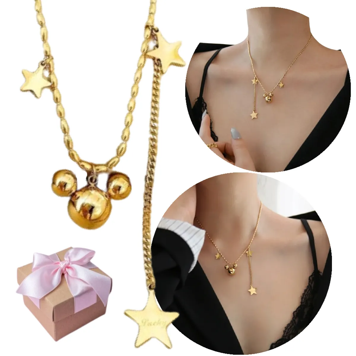 NO LOGO - Collar De Dama Ratoncita Con Estrella Regalo Especia