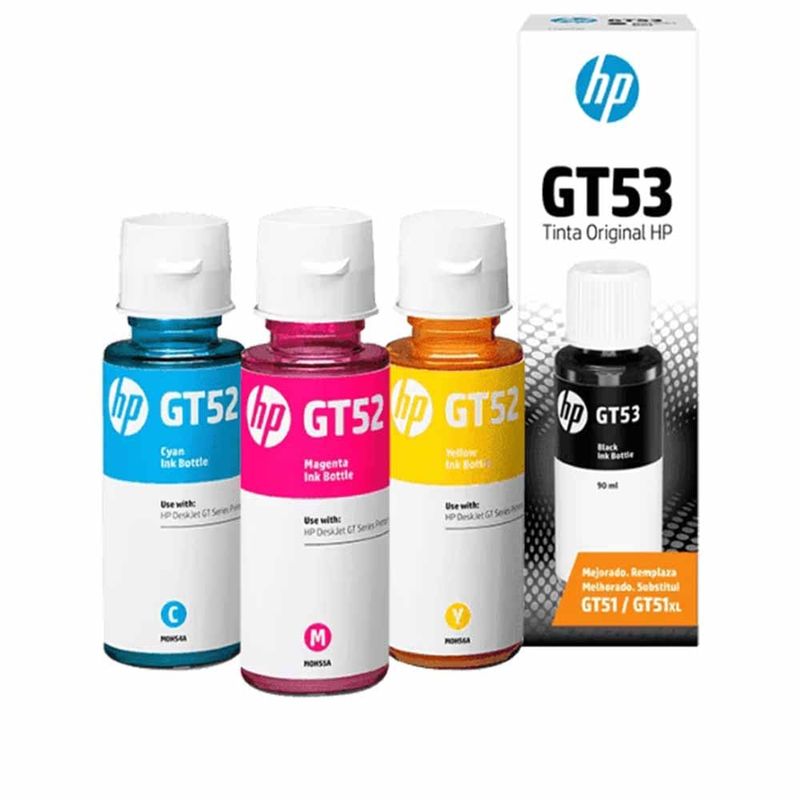 HP - Pack Tinta Hp Gt52 Gt53 Kit Negro Cyan Amarillo Magenta