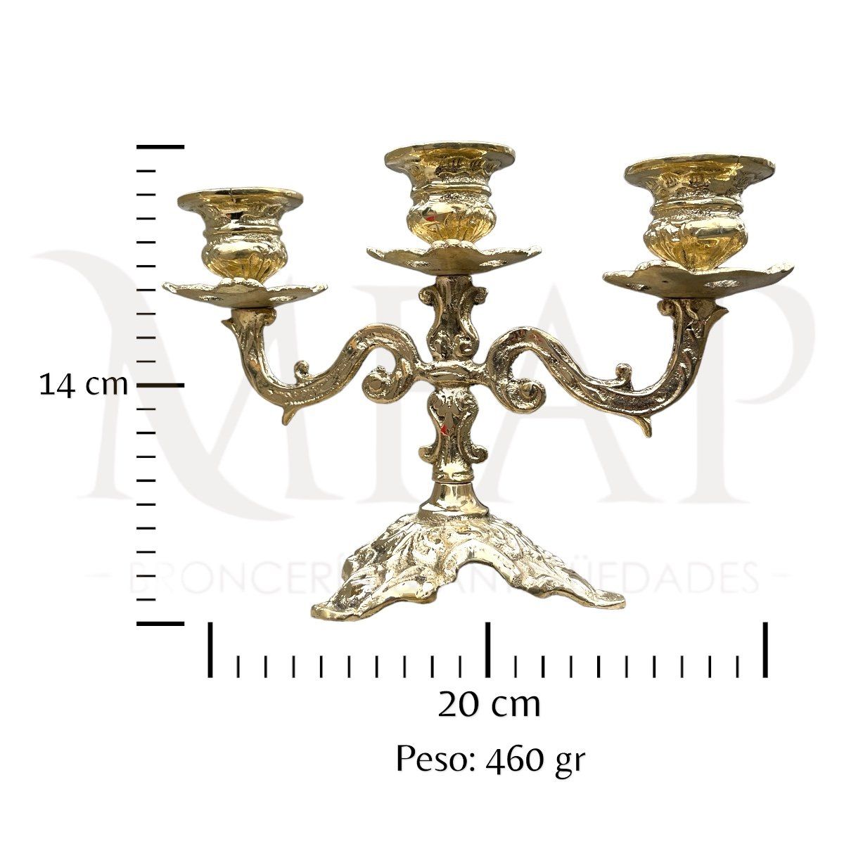 MFAP BRONCERIA Y ANTIGUEDADES - Candelabro luz dorada