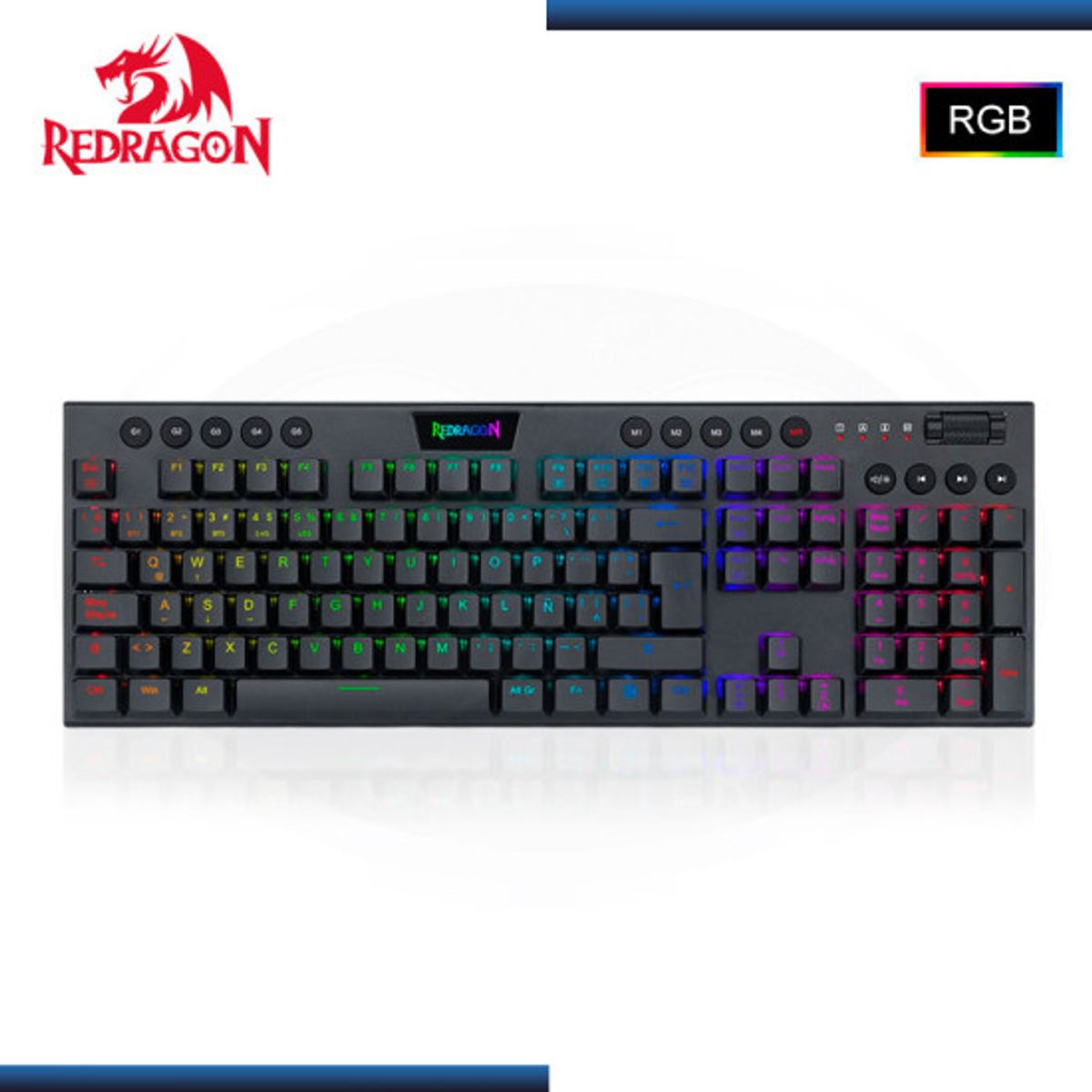 REDRAGON - Teclado Redragon HORUS FS Wireless Spanish K618-RGB-SP RED SWITCH