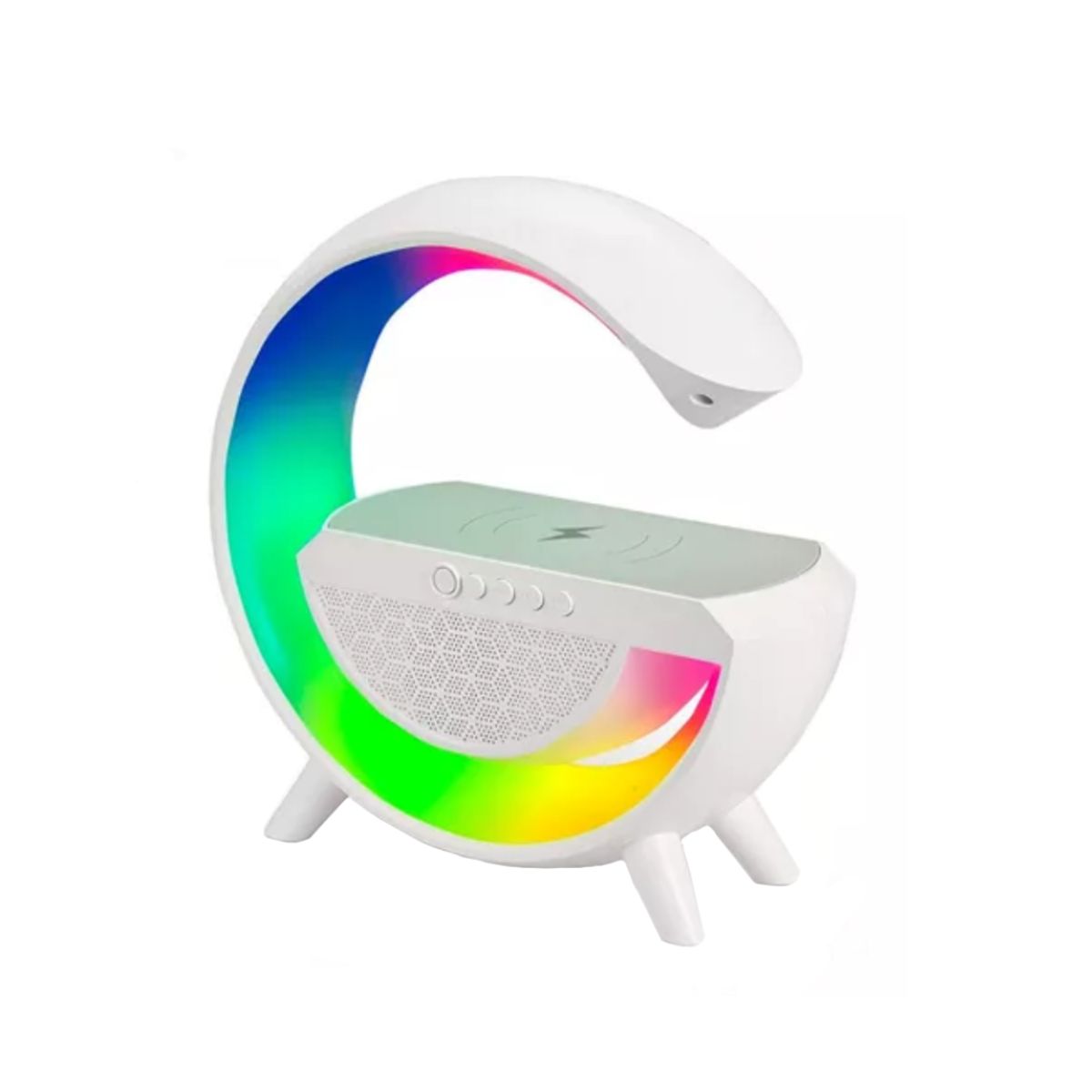 GENERICO - Parlante Bluetooth Con Carga Inalambrica y Luces Led RGB