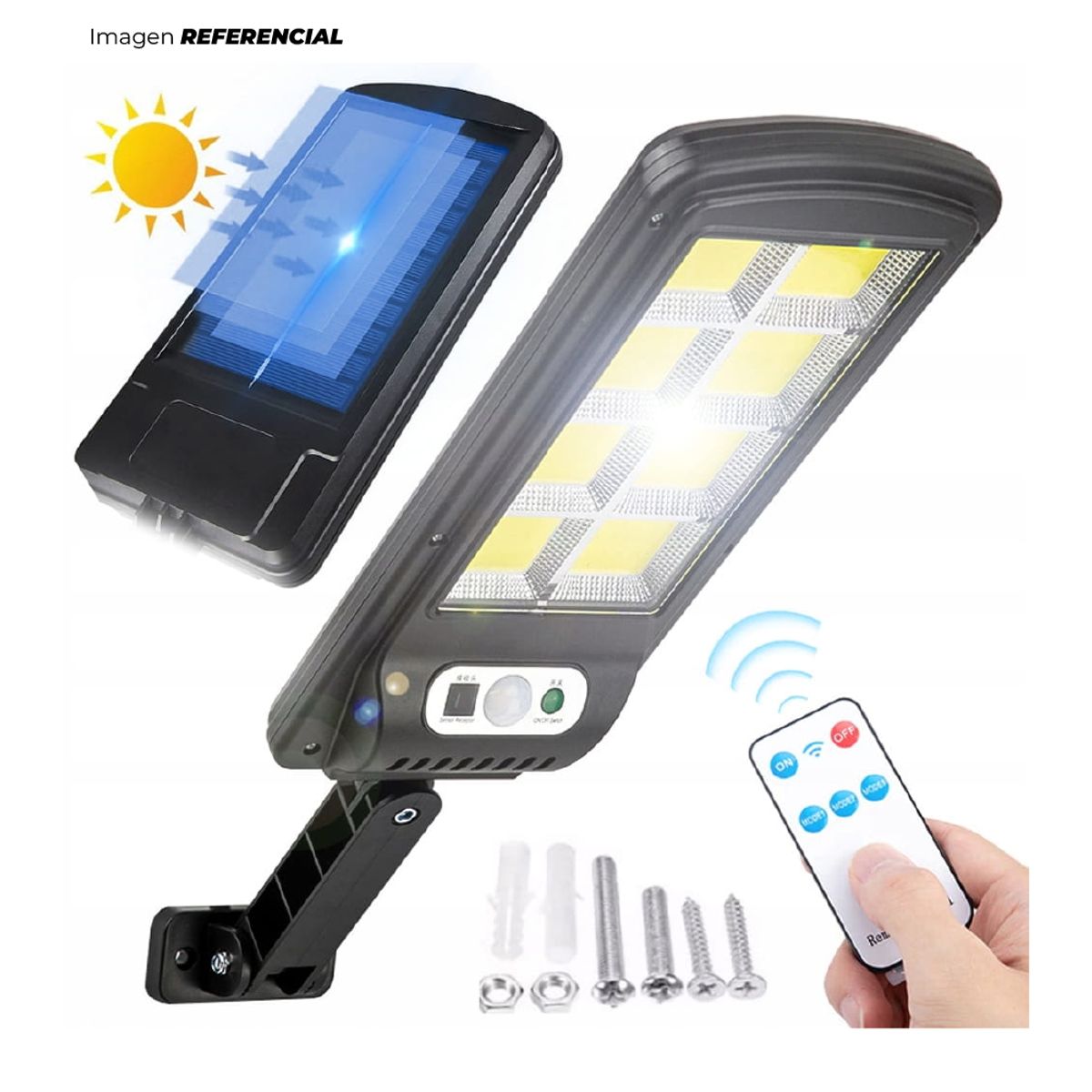 GENERICO - Lampara Led Solar Con Sensor Inteligente Y Control