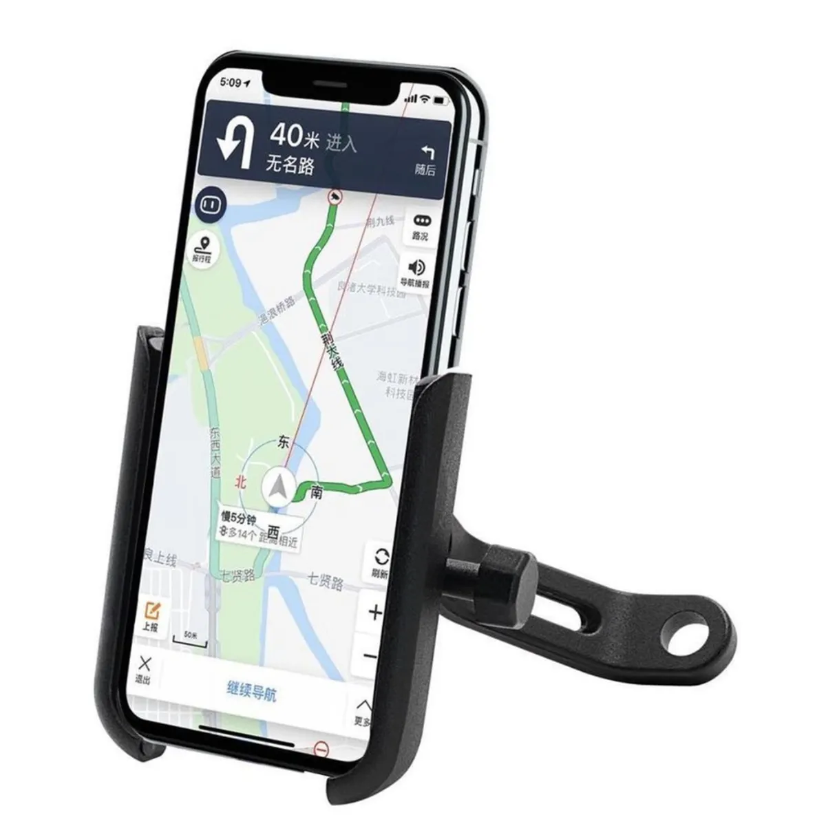 SEISA - Holder Soporte De Metal Aluminio Para Moto O Bicicleta - NEGRO