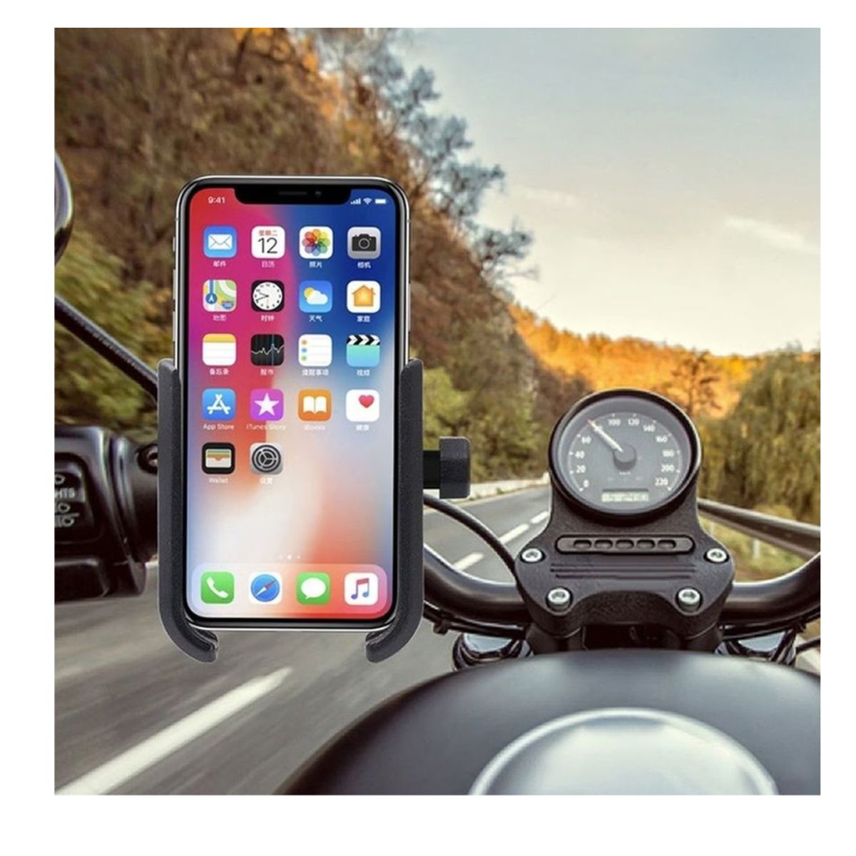 SEISA - Holder Soporte De Metal Aluminio Para Moto O Bicicleta - NEGRO