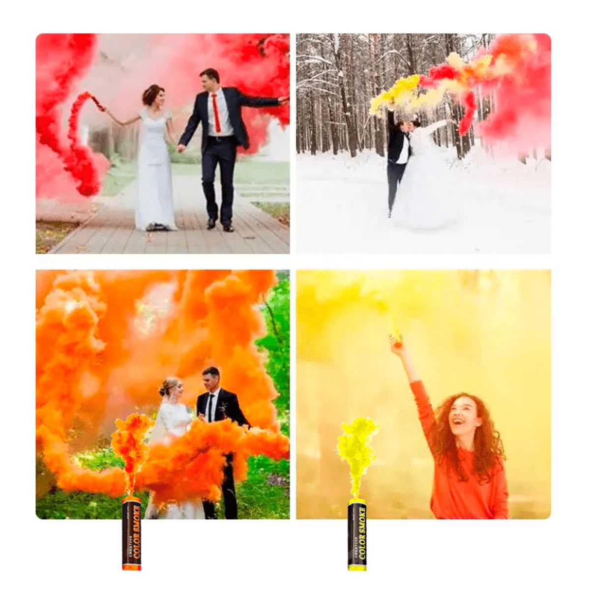 GENERICO - Humo De Color // Para Eventos // Pack de 2 Uds de 12 cm
