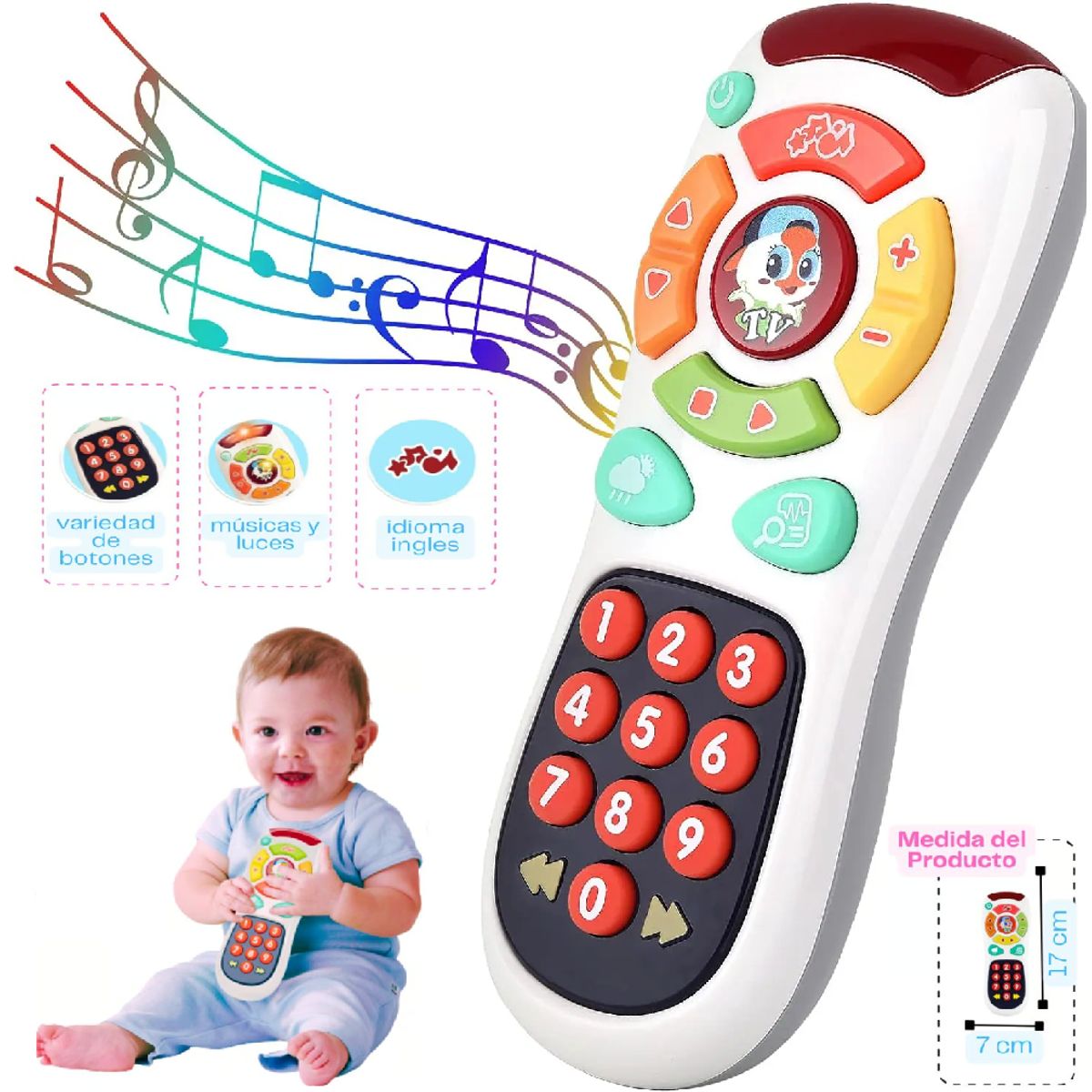GENERICO - Juguete Control Remoto  Desarrollo Bebe Musical y Luces