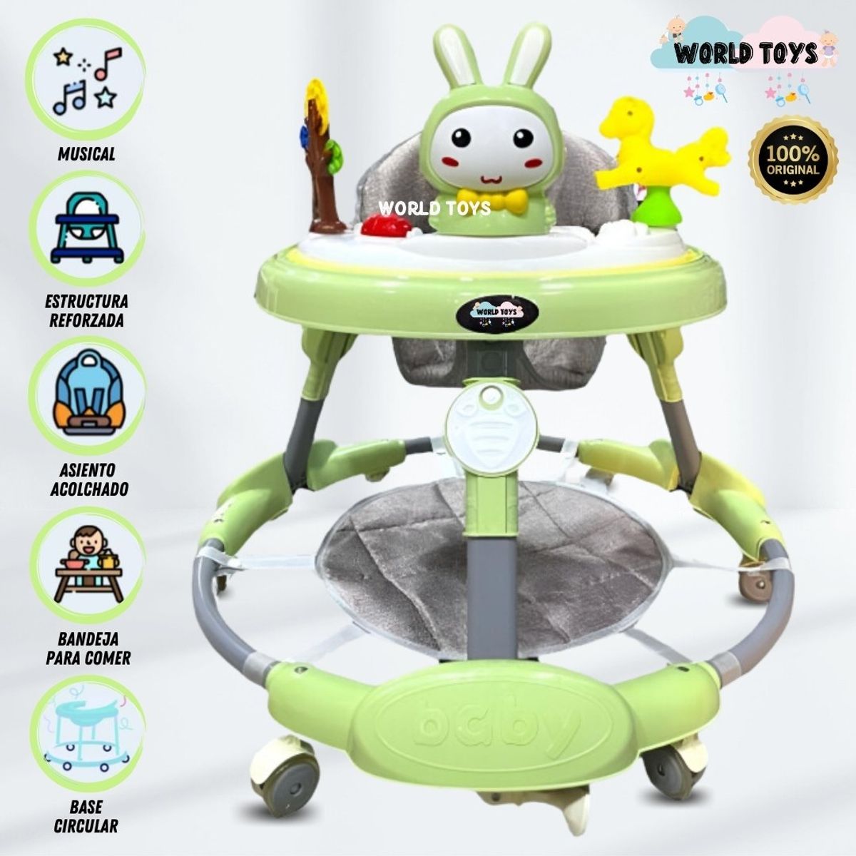 BABY - Andador Plegable «BUNNY KAWAII» Edición Limitada Green