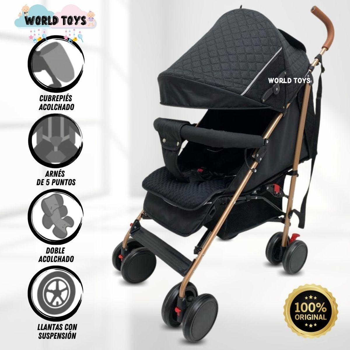 GENERICO - Coche Bastón «OLIVE GOLD» Edición Limitada Black