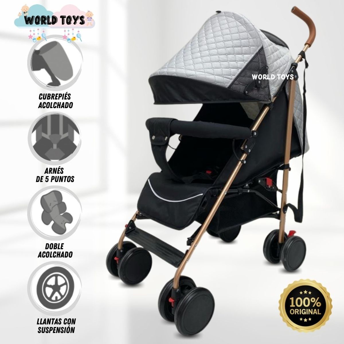 GENERICO - Coche Bastón «OLIVE GOLD» Edición Limitada Gray