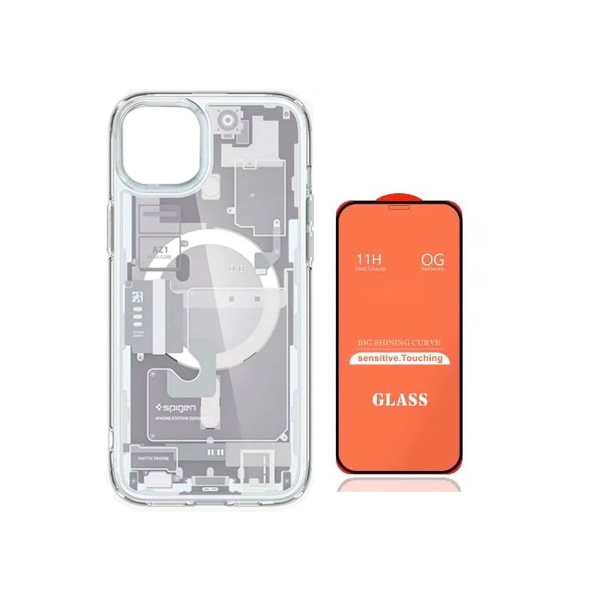 GENERICO - Funda SPIGEN Zero para iPhone 13 Pro Max Blanco + Vidrio Templado 11D