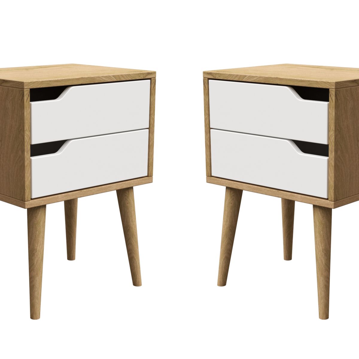 MUEBLES MACRUMO - Velador Vintage moderno 2 Cajones -Tribeca