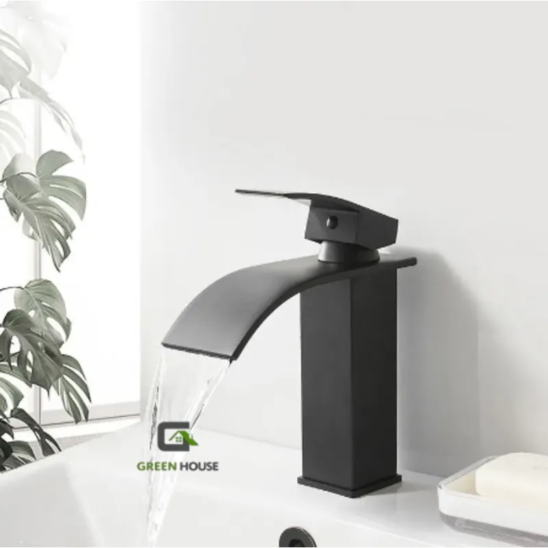 IMPORTADO MC - GRIFERIA LAVATORIO ACERO INOXIDABLE NEGRO MATE SOLO  AGUA FRIA  20cm