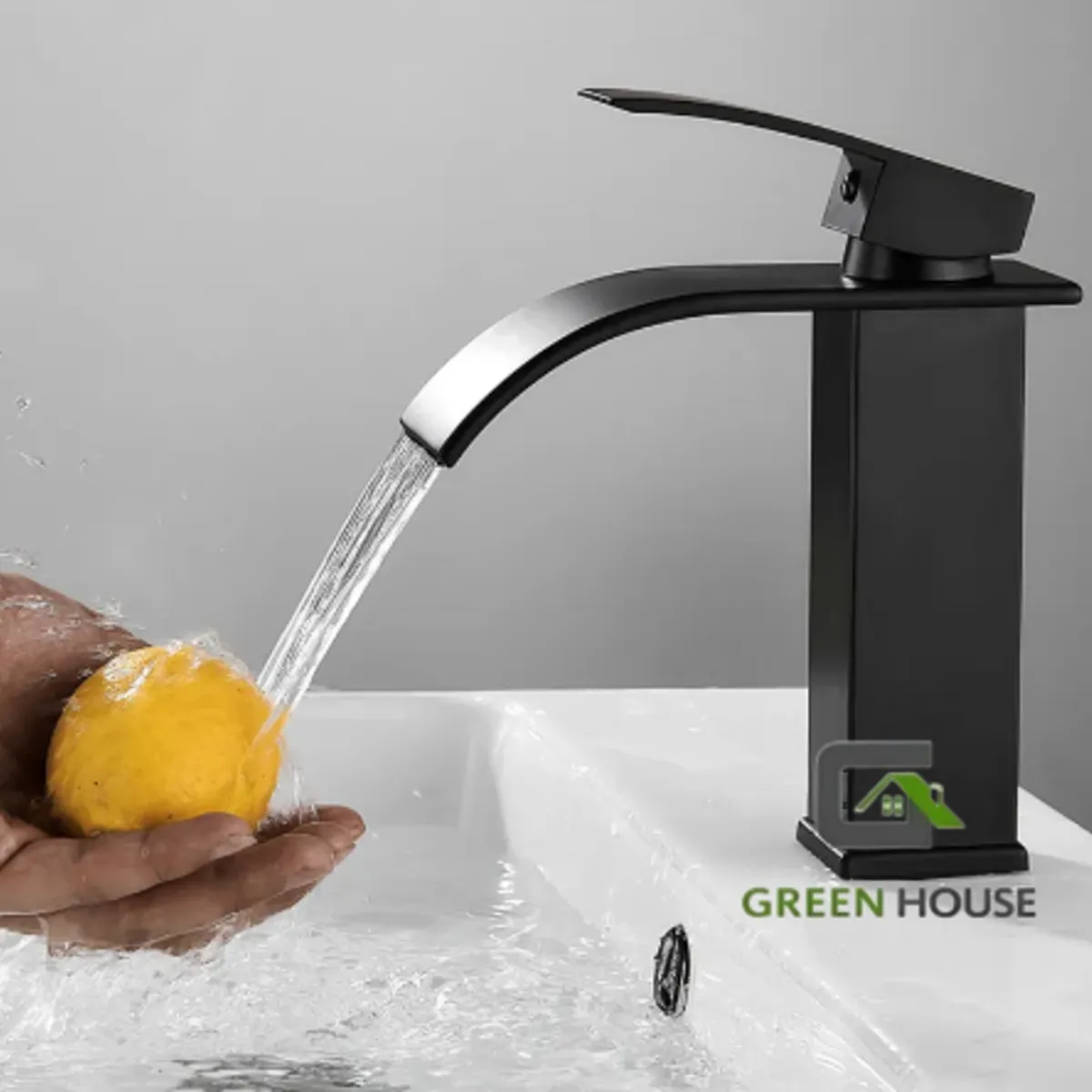 IMPORTADO MC - GRIFERIA LAVATORIO ACERO INOXIDABLE NEGRO MATE SOLO  AGUA FRIA  20cm