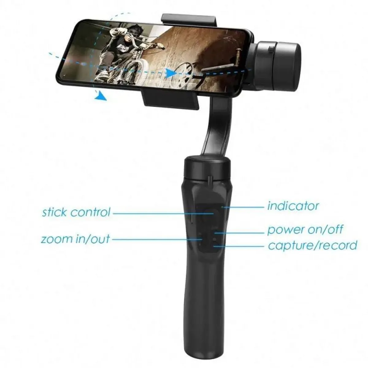 SEISA - Estabilizador Gimbal 3 Ejes Profesionales Grabaciones transmisiones