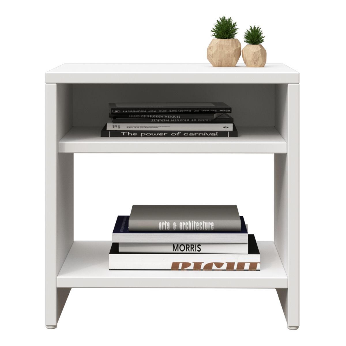 MUEBLES MACRUMO - Veladores moderno multiuso- Color Blanco