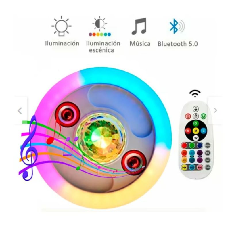 GENERICO - Lampara Foco Led RGB 3 en 1 Parlante Bluetooth Proyector Luces Fiesta