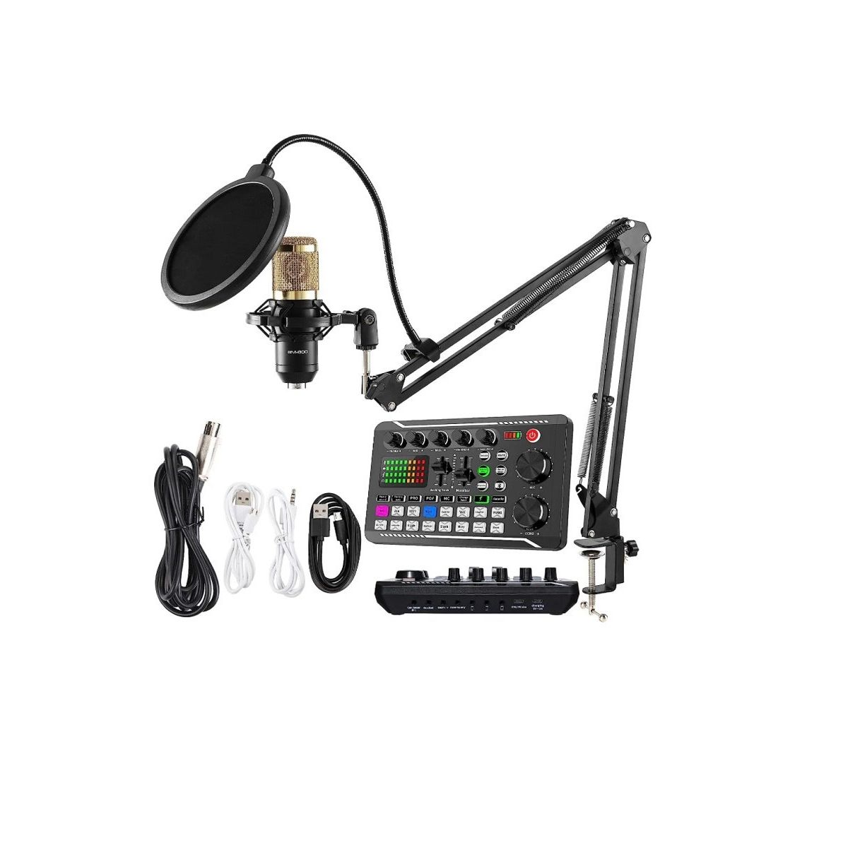 GOLDEN - Micrófono condensador con consola profesional para grabación 646