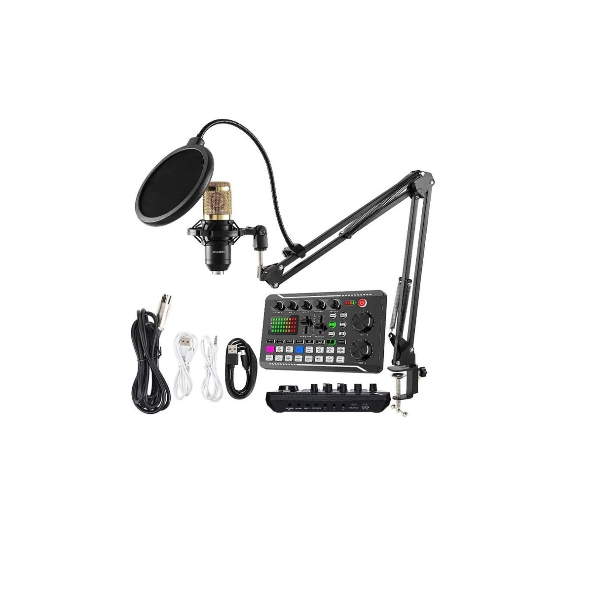 GOLDEN - Micrófono condensador con consola profesional para grabación 646
