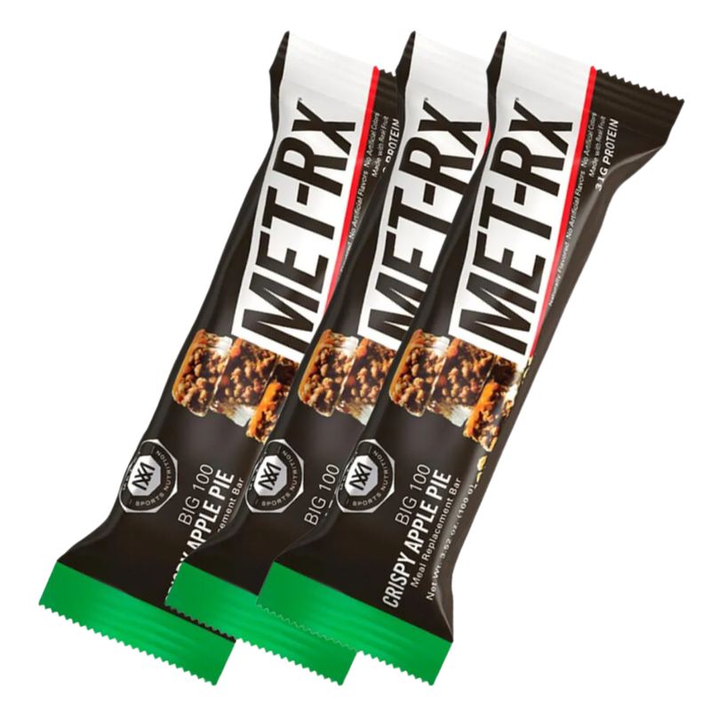 MET RX - BARRA PROTEICA BIG100 APPLE PIE  x3UND