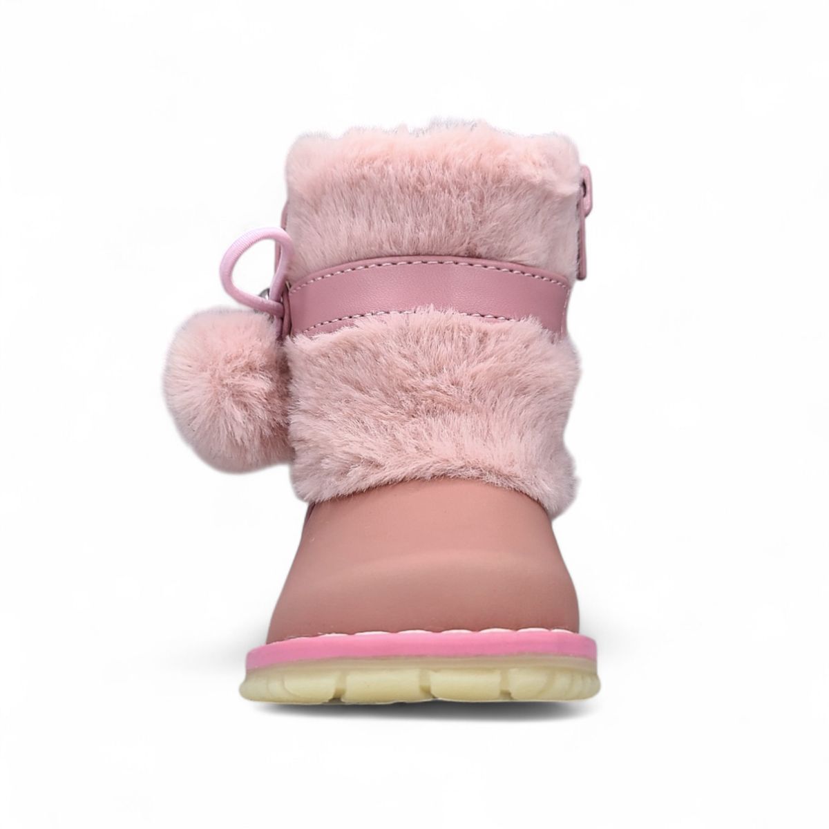 GENERICO - Bota peluche pompón Pibe Palo Rosa para Niña Bebé