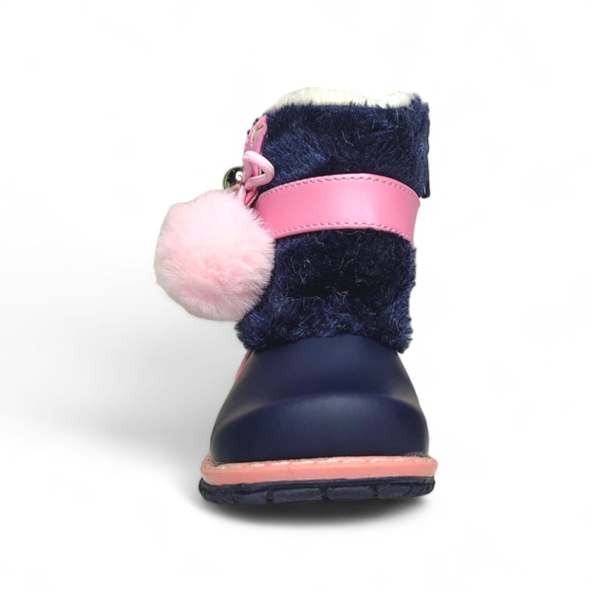 GENERICO - Bota peluche pompón Pibe Azul para Niña Bebé