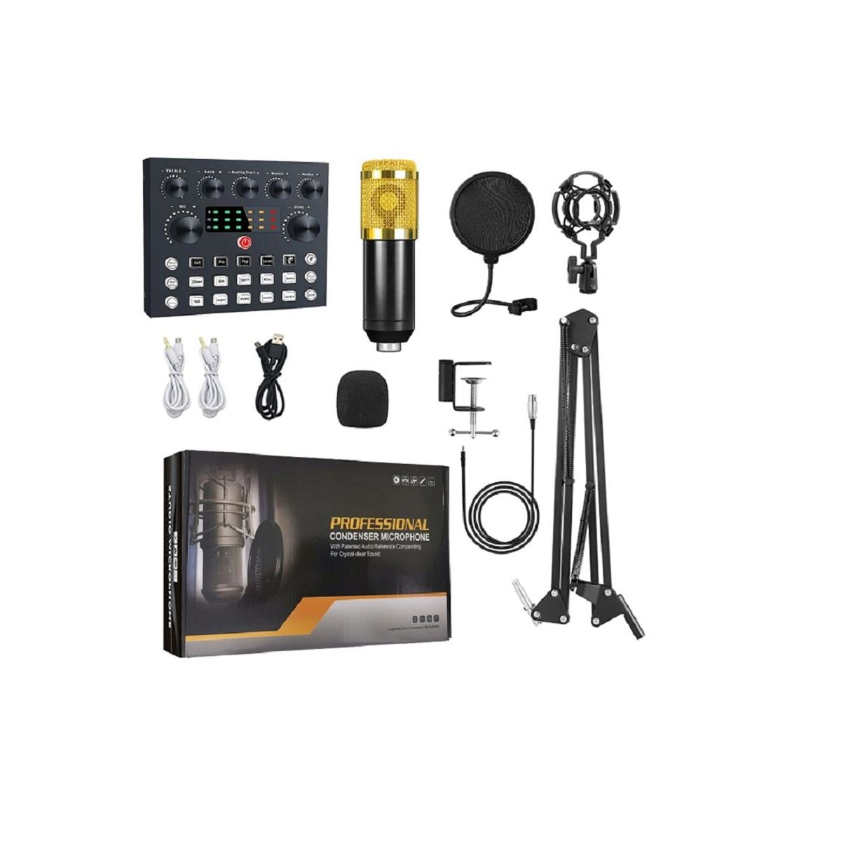 PREMIUM - Micrófono con consola de video estudio profesional 647