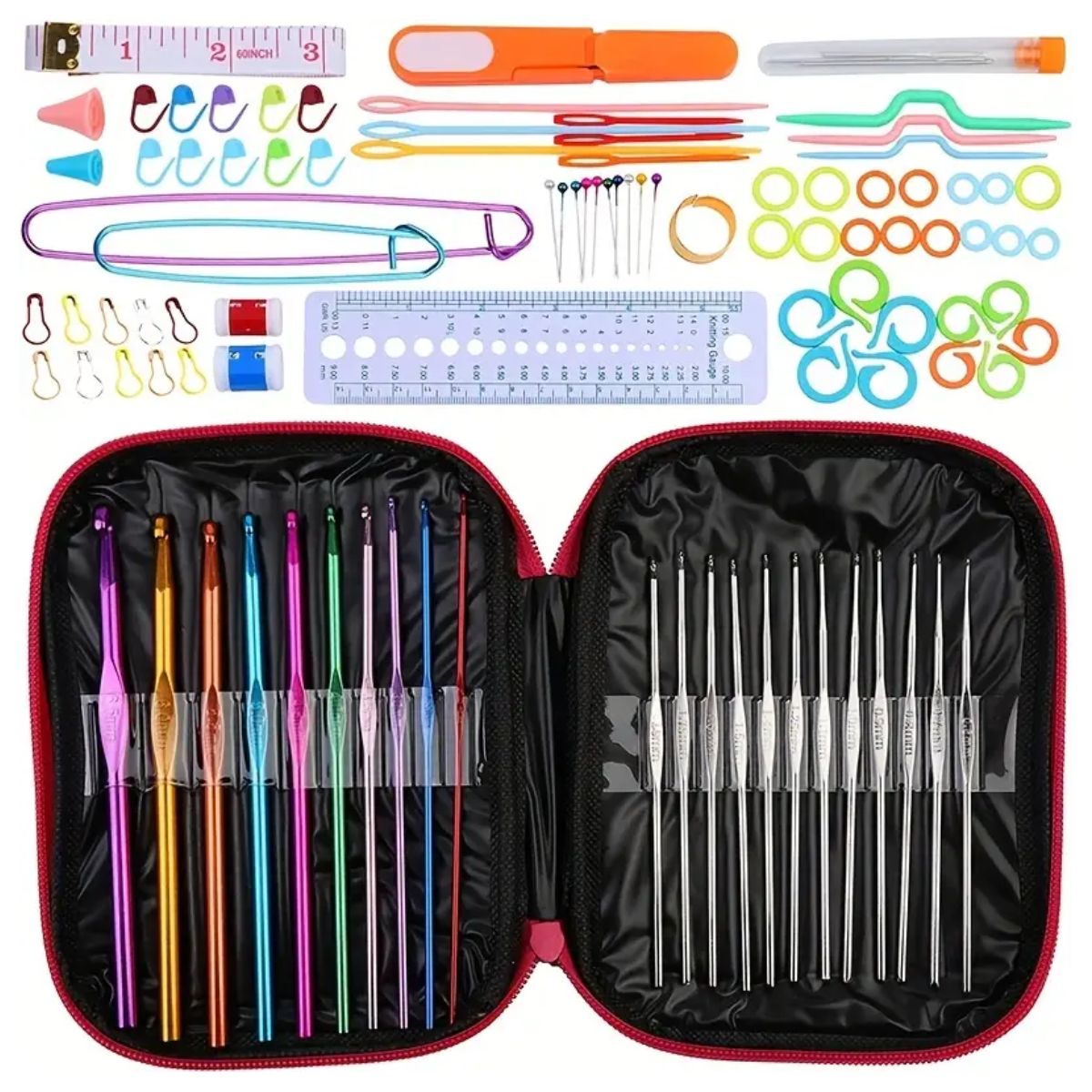 GENERICO - 100 Pzas Kit De Ganchillo, Set De Crochet Agujas Para Tejer