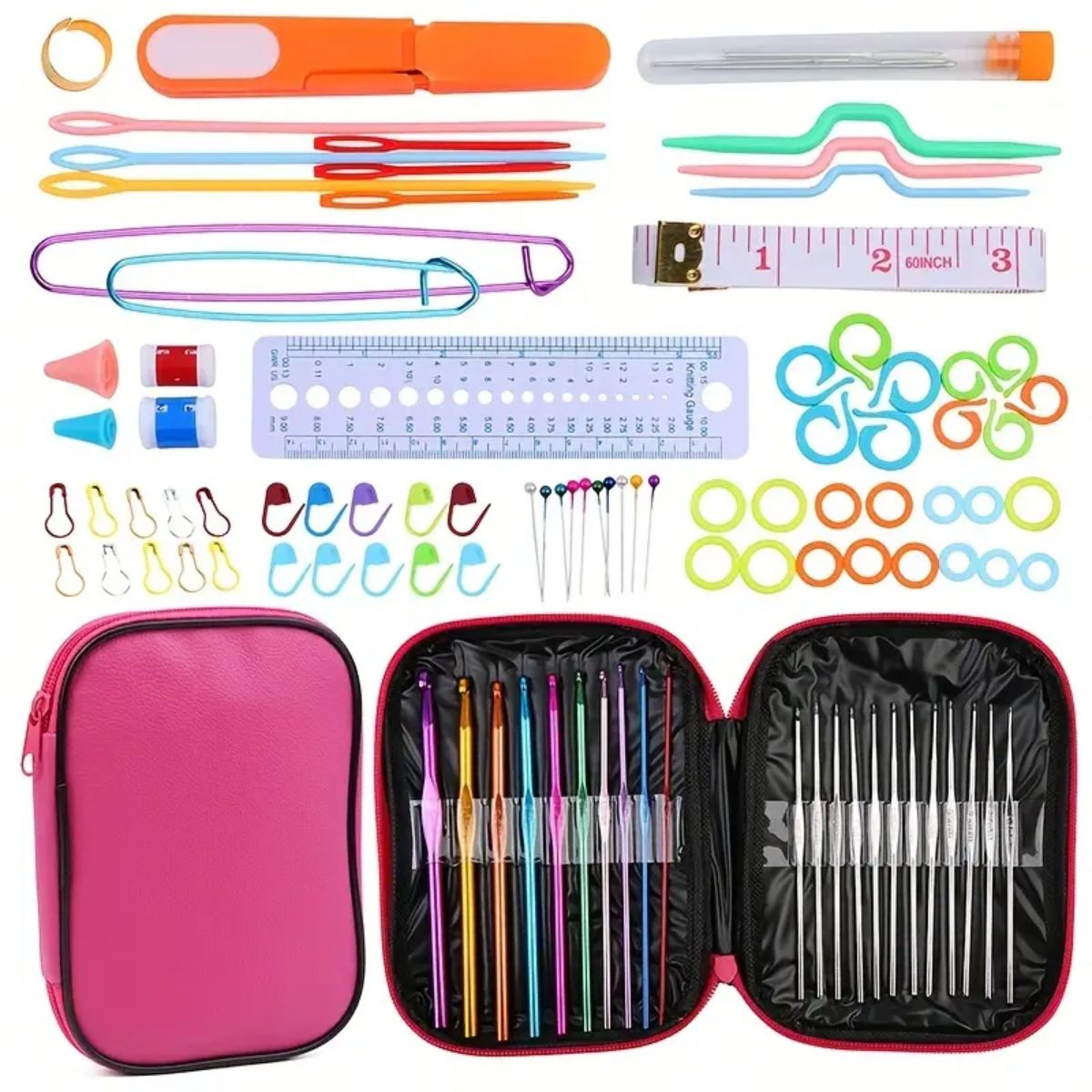 GENERICO - 100 Pzas Kit De Ganchillo, Set De Crochet Agujas Para Tejer