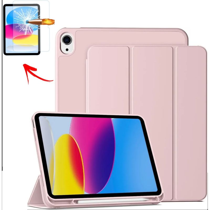 GENERICO - Mica + Funda case para  iPad 10ma Gen 10.9 (2022) Porta Pencil