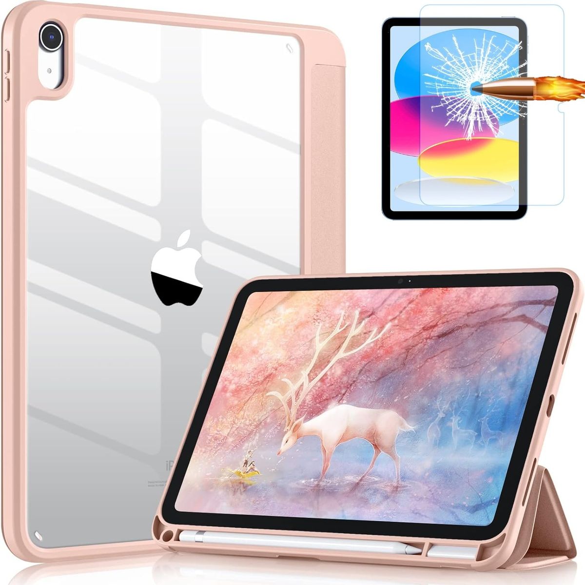 GENERICO - Mica + Funda case para  iPad 10ma Gen 10.9 (2022) PREMIUM Porta Pencil