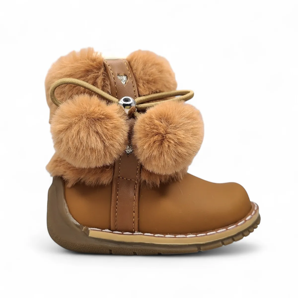 GENERICO - Bota peluche pompón Pibe Miel para Niña Bebé