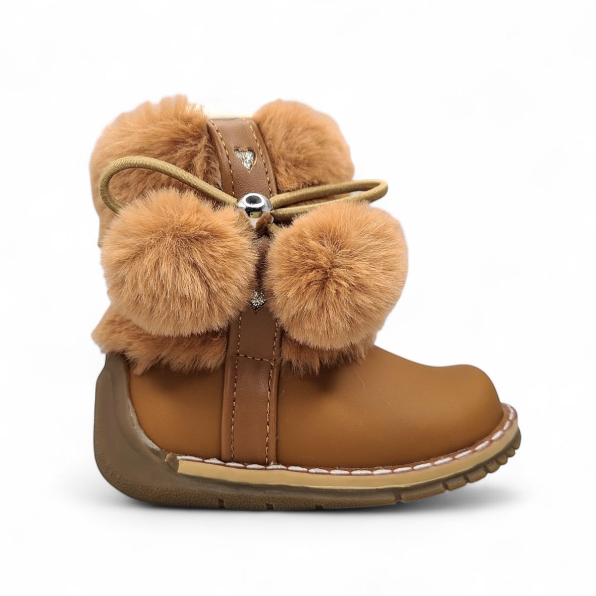 GENERICO - Bota peluche pompón Pibe Miel para Niña Bebé