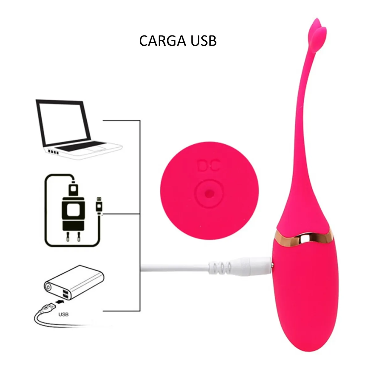 GENERICO - Vibrador con control remoto forma de pescadito-rosado