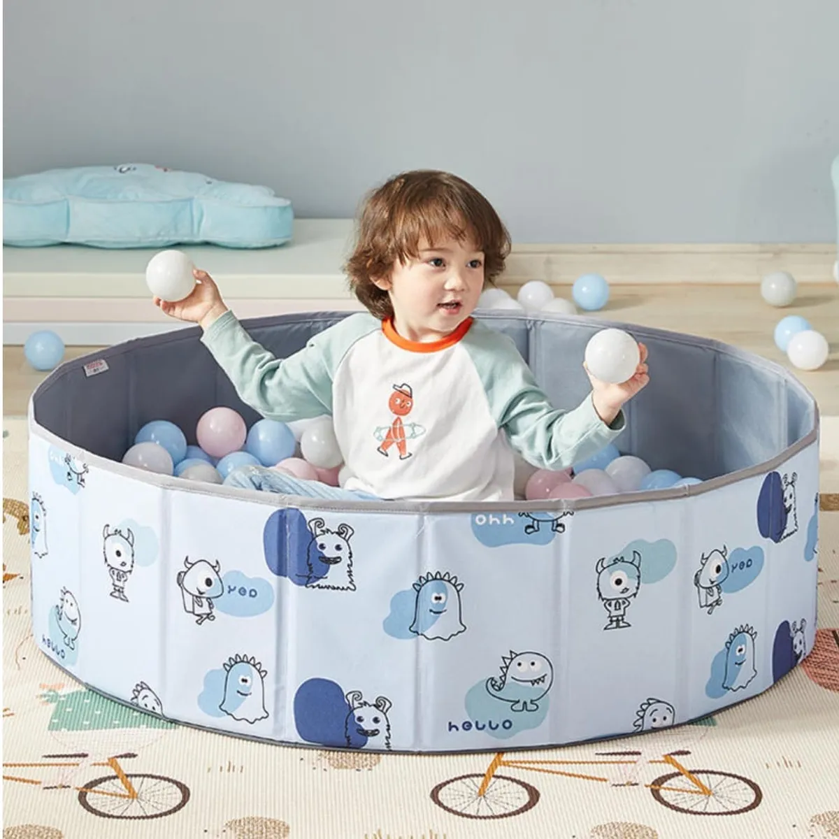 GENERICO - PISCINA INFANTIL PLEGABLE PARA PELOTITAS 100 X 30 CM AZUL