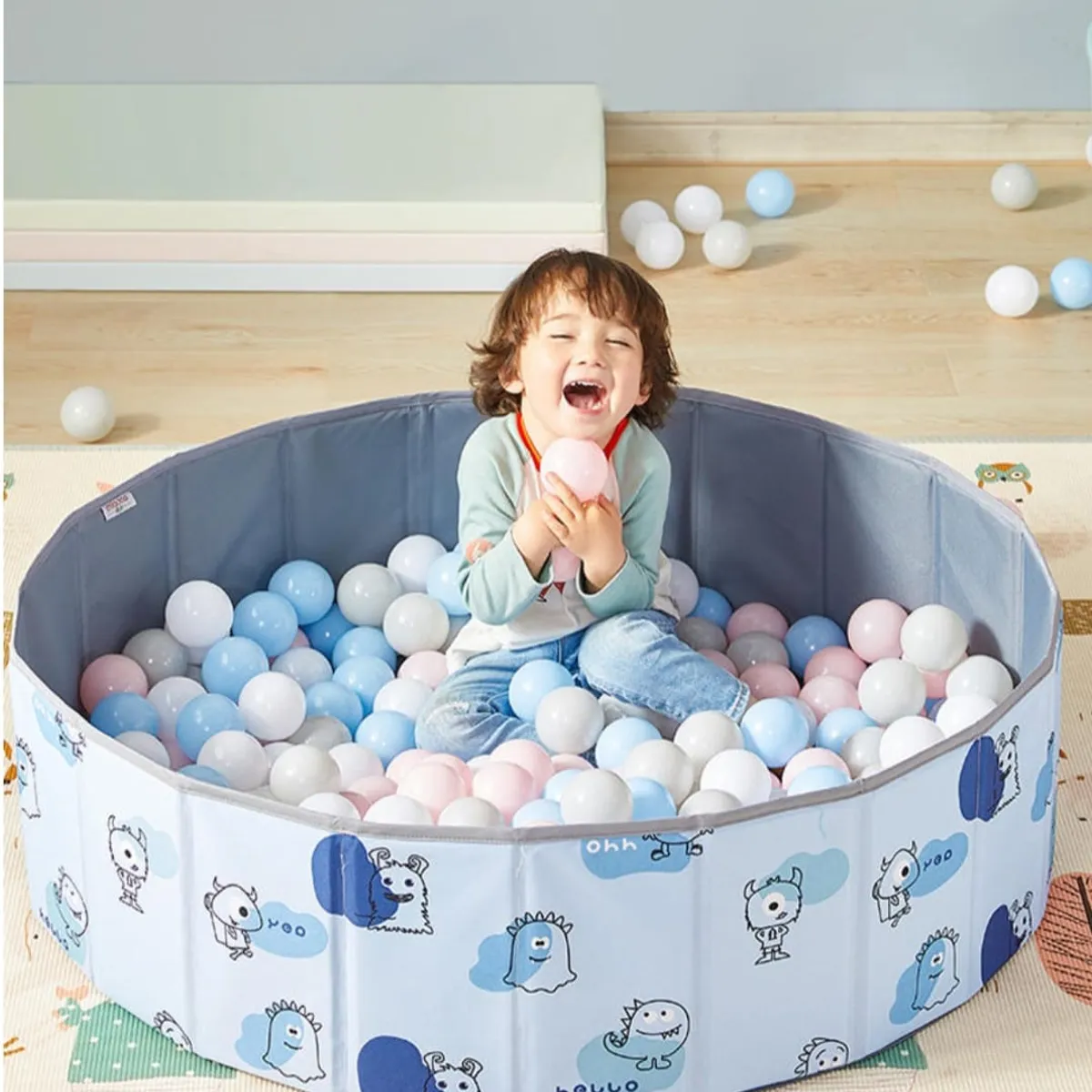 GENERICO - PISCINA INFANTIL PLEGABLE PARA PELOTITAS 100 X 30 CM AZUL