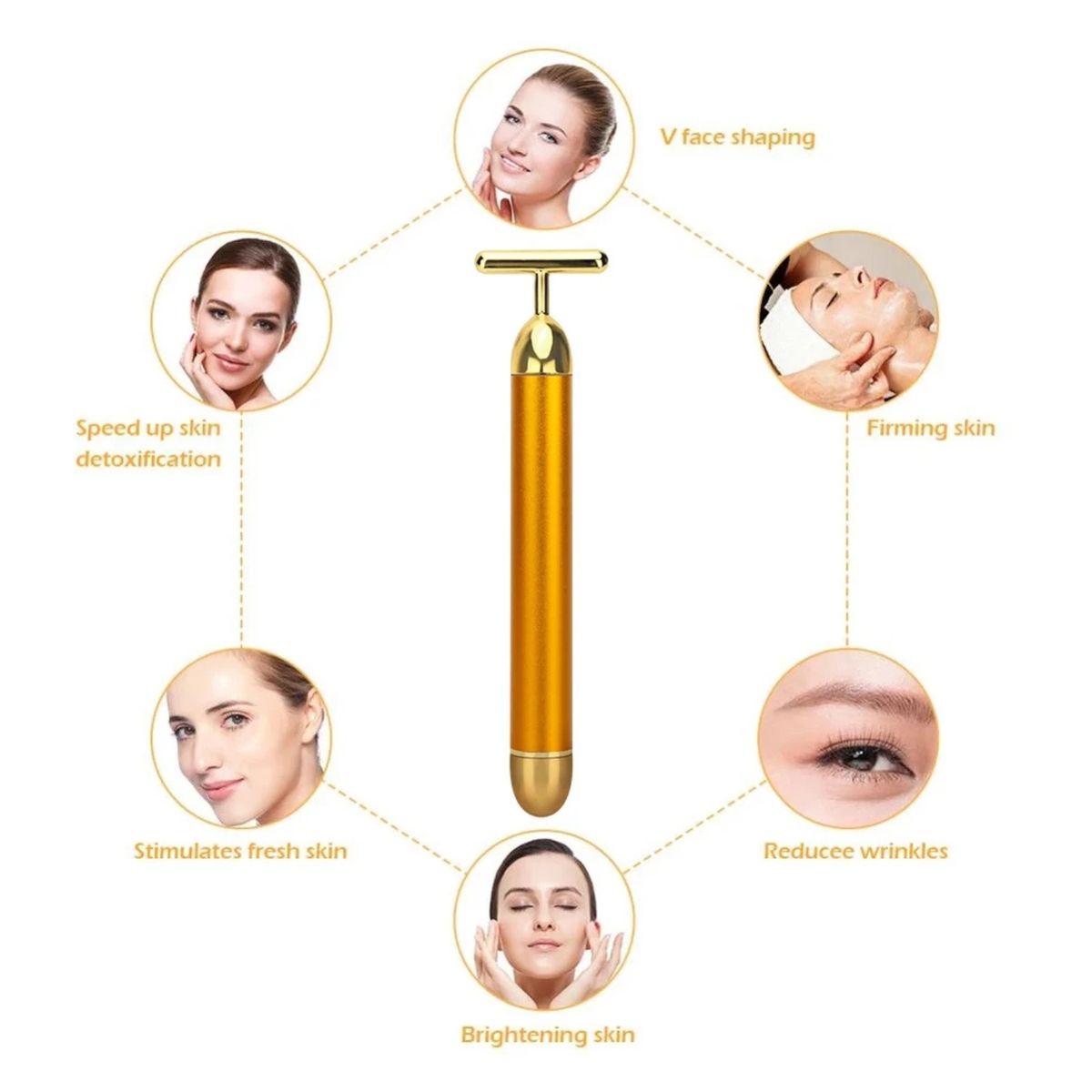 ROHS - Masajeador de belleza facial en forma T vibración