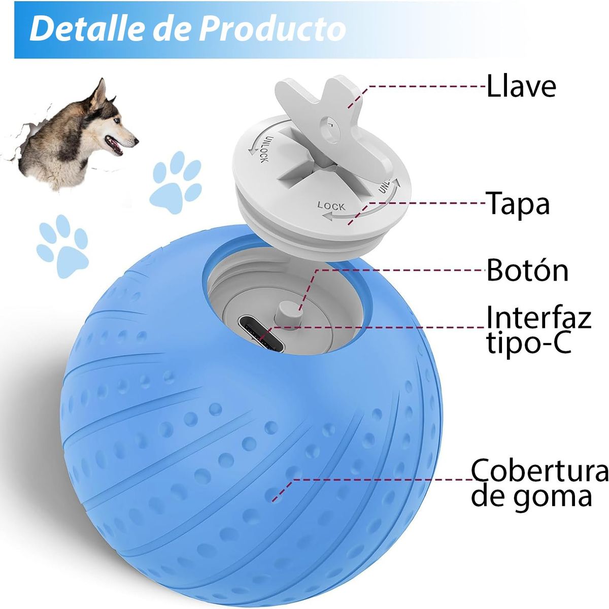 IMPORTADO MC - Pelota Interactiva para perros con control remoto d6cm