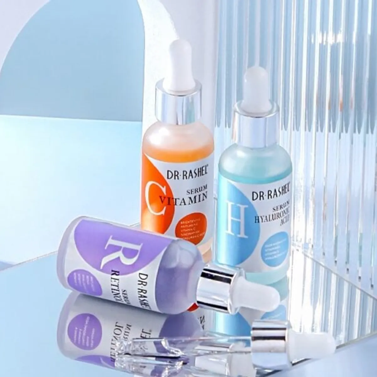 GENERICO - SET DE 3 SUEROS FACIALES VITAMINA C  RETINOL - ÁCIDO HIALURÓNICO