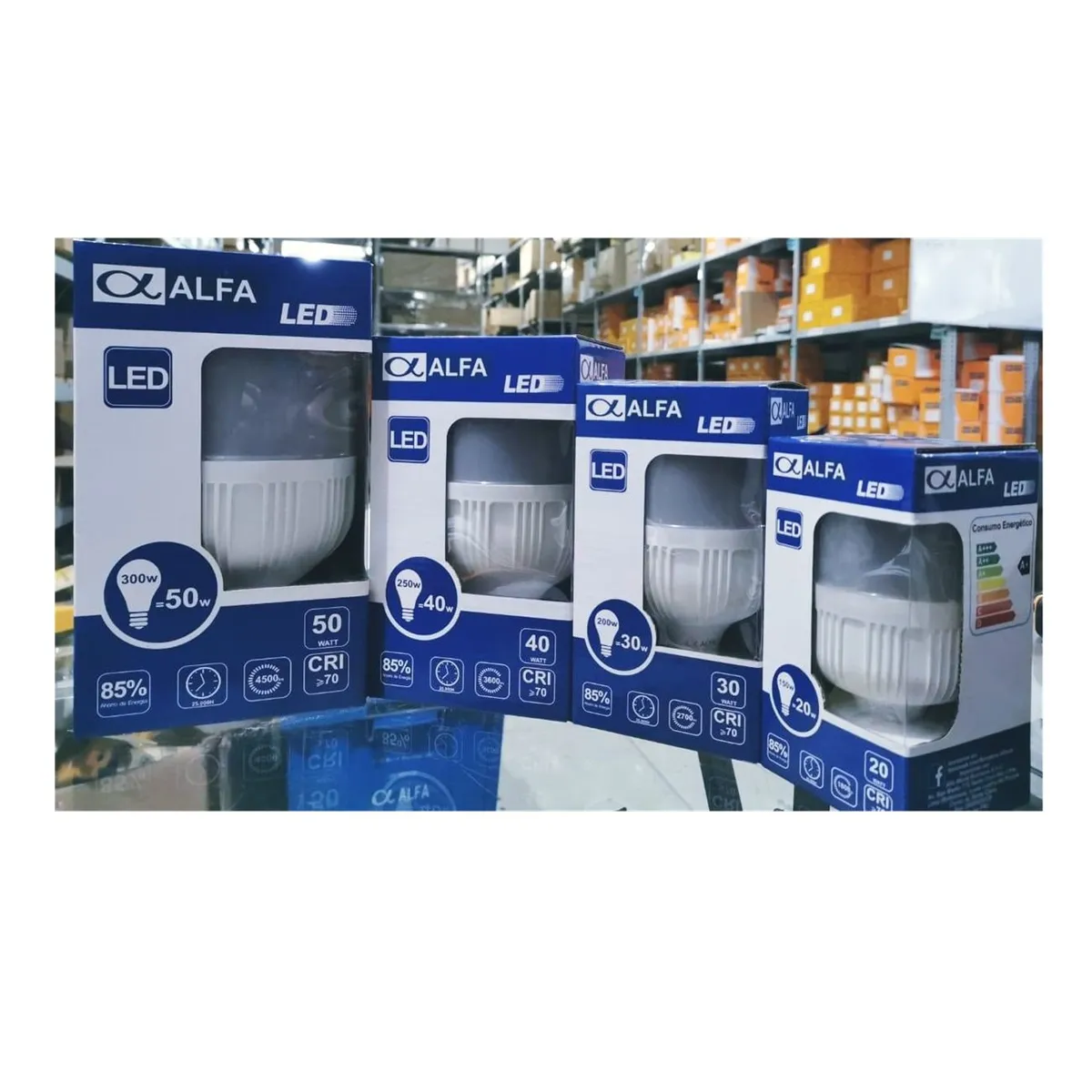 ALFA - FOCO LED 50W E27 LUZ BLANCA  MODELO DIAMANTADO - MARCA ALFA