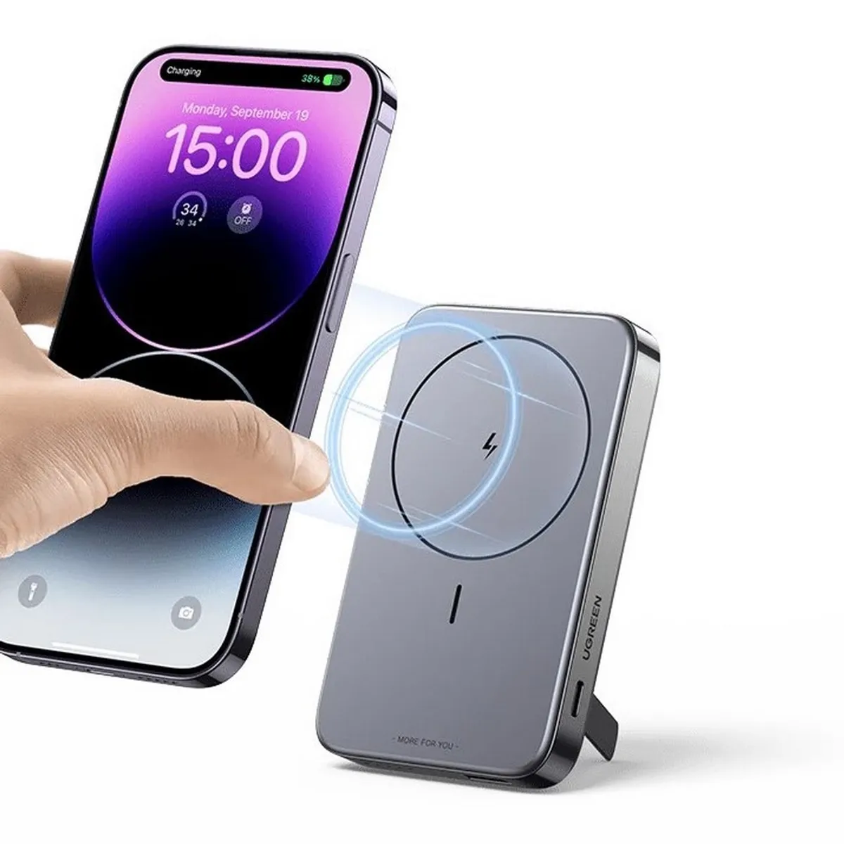UGREEN - Powerbank Inalámbrico Magsafe 10A PB206 20W + Soporte Plegable - 15086