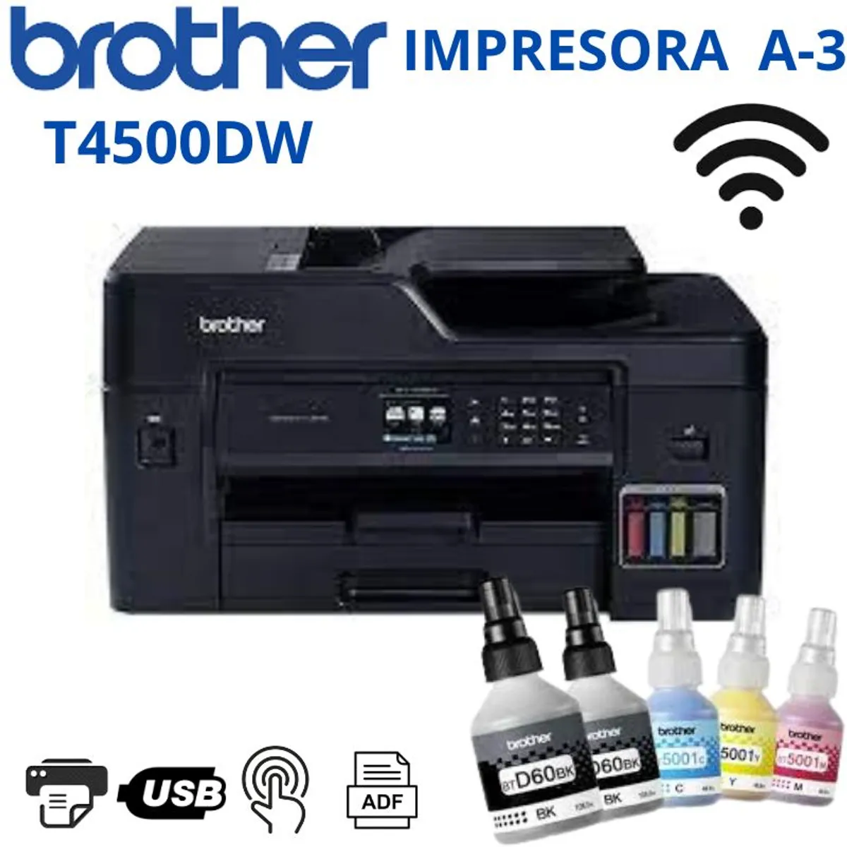 BROTHER - Impresora A3 Multifuncional Brother t4500 sistema continuo fábrica