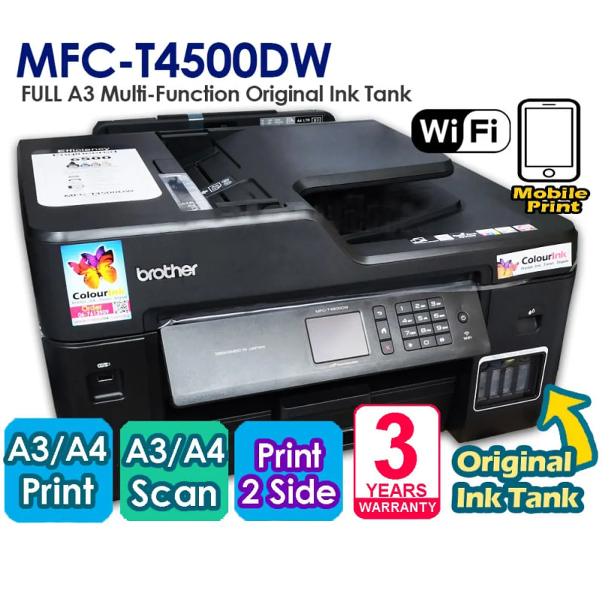 BROTHER - Impresora A3 Multifuncional Brother t4500 sistema continuo fábrica