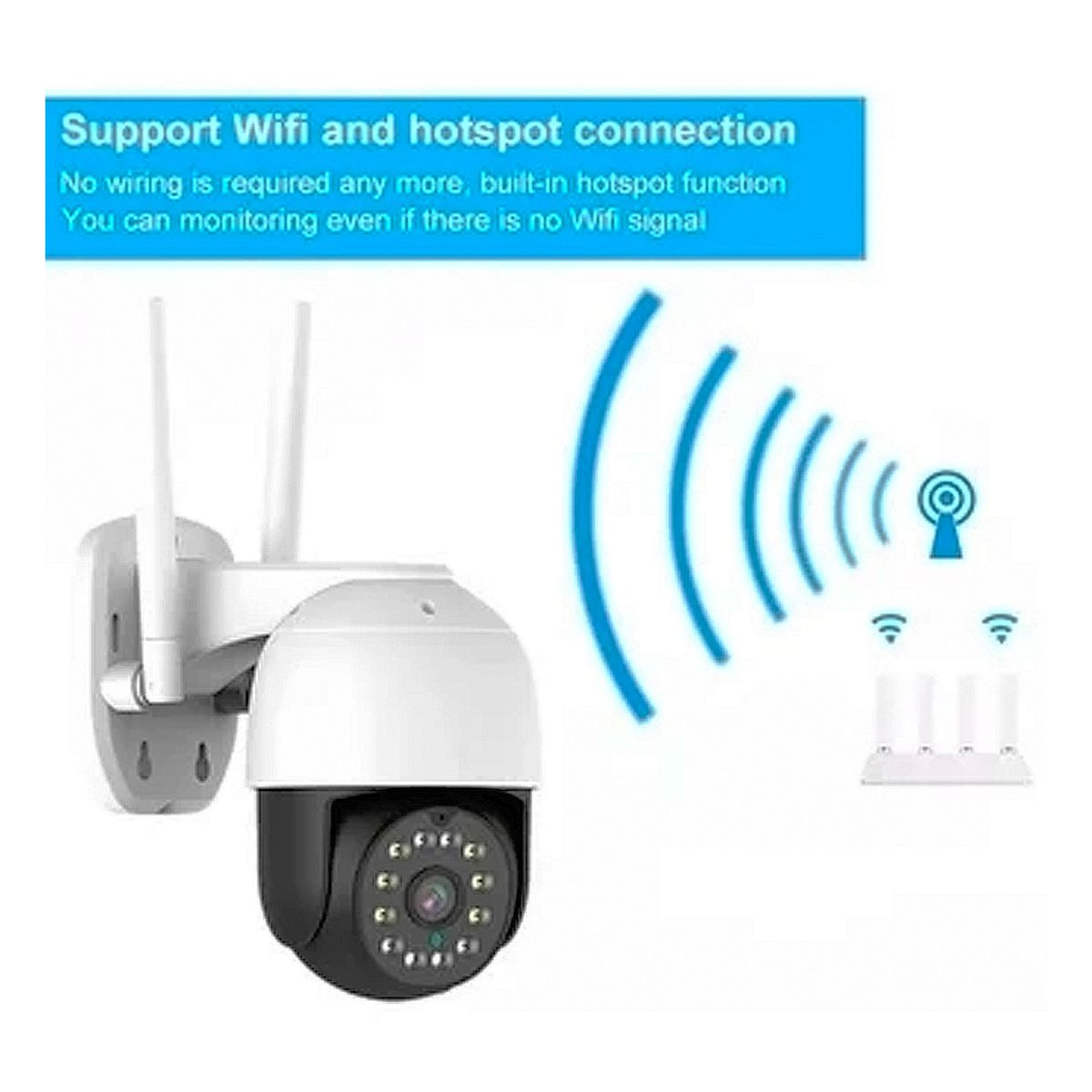 SEISA - Cámara de Seguridad IP SEISA para Exteriores PTZ de 1080P con WiFi