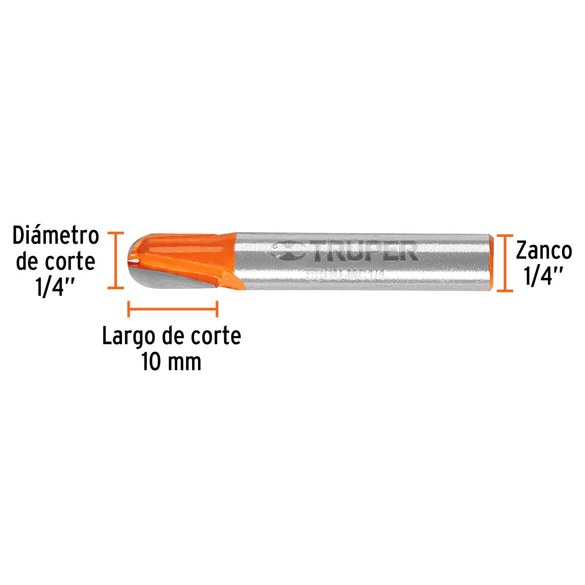 TRUPER - Fresa 1/4" Media Caña para Madera 11460 Truper